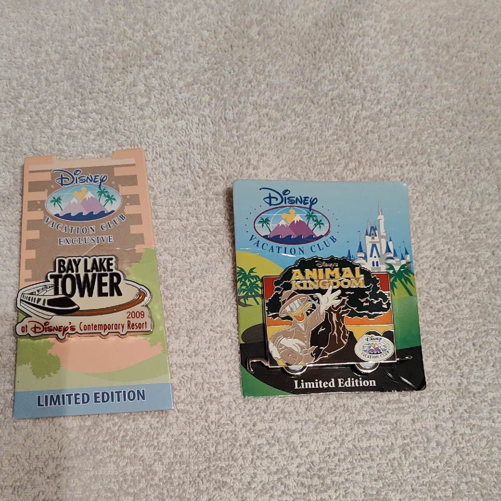 Disney Limited Edition Bay Lake Tower and Animal Kingdom Pins